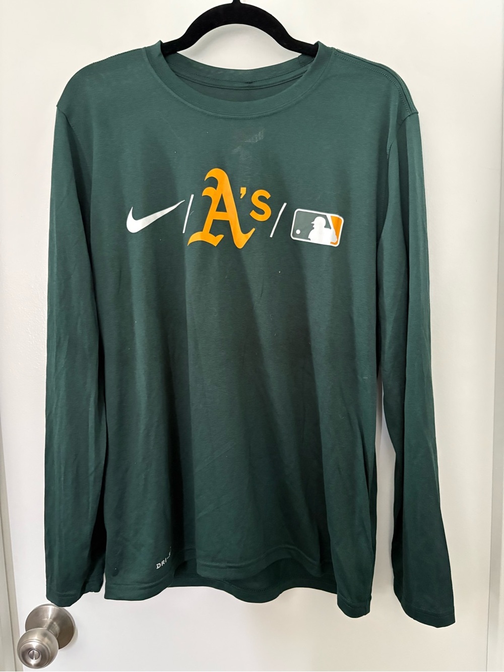 Nike Green A's Logo Long Sleeve Shirt